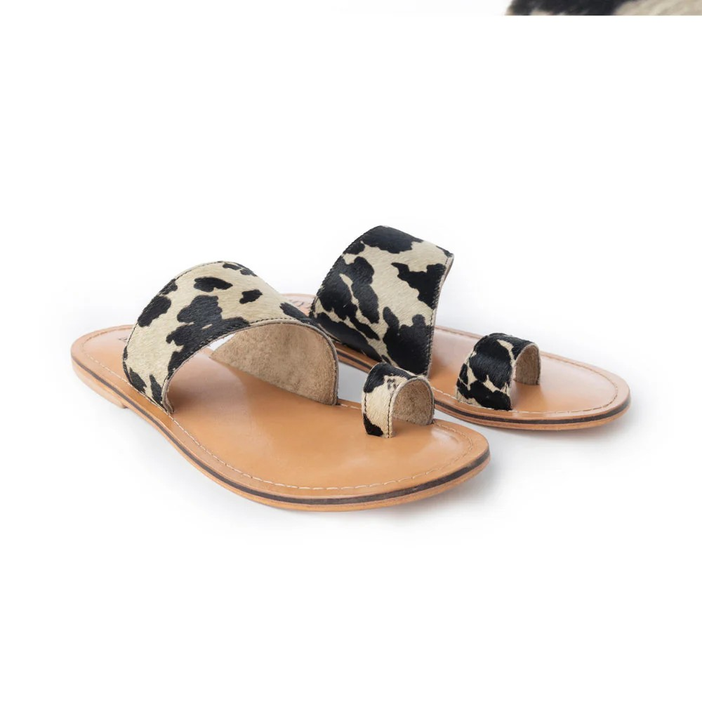 Myra Cattle Trail Hairon leather sandals