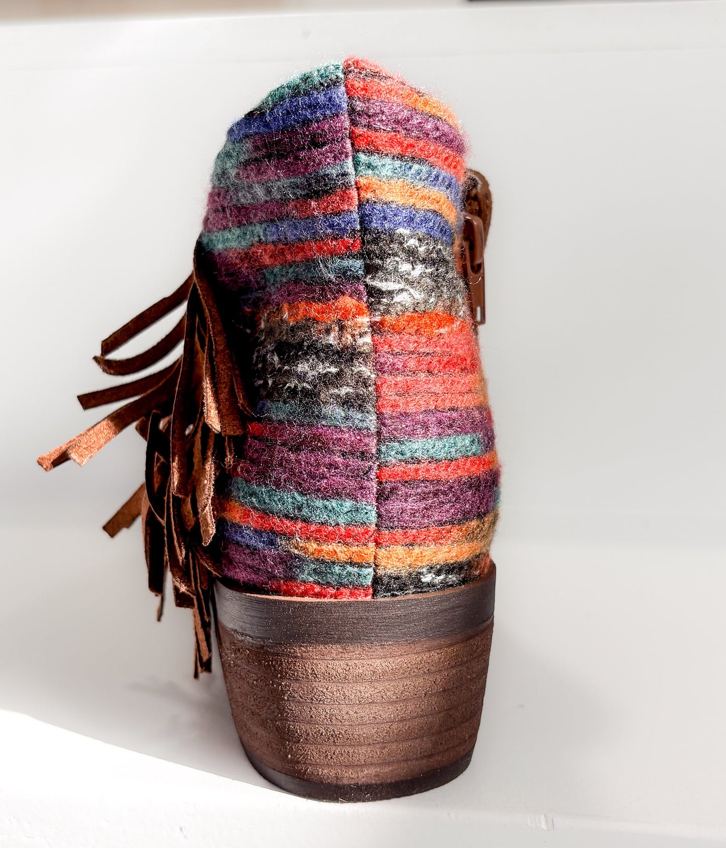 Etty Fringe Ankle Boot in Tan