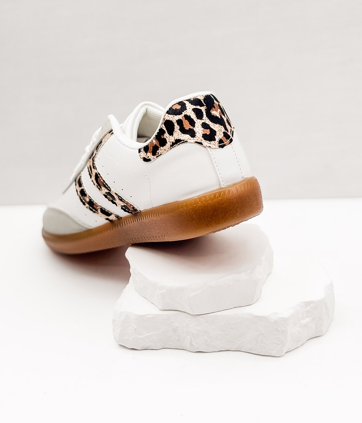 Stockholm Sneaker in White/Leopard