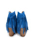 Amos Fringe Ankle Bootie in Blue Suede