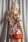Bohera Floral Spree V-Neck Ruffled Top