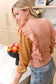 Penelope Ruffled Sweater in Peach