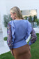 Penelope Ruffled Sweater in Blue