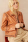 Octavia Jane Leather Jacket in Camel