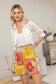 Paisley Spring Patchwork Shorts In Yellow
