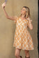 Riley Shirt Dress In Peach and Off White