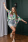 Elizabeth Floral Top In Green And Purple