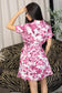 Alyssa's Garden Shirt Dress In Pink and White