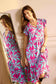 Bold & Beautiful Empire Waist Dress In Pink and Blue