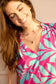 Bold & Beautiful Empire Waist Dress In Pink and Blue