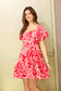 Lily's Cove Empire Waist Dress In Red