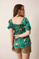 Garden Goddess Floral Top In Green