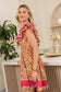 My Lush Oasis Empire Waist Dress In Pink And Peach