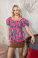 Hibiscus Cove Top In PInk And Green