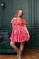 Erin Lovely Pattern Dress In Pink