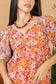 Peony Passion A-Line Dress In Orange