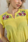Calanthe Embroidered Top In Yellow