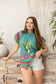 Coconut Island Ruffled Top  In Turquoise