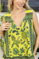Paradise Place top  In Yellow and Green