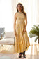Bohera Summertrace Floral Smocked Sleeve Midi Dress in Pale Yellow