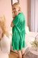 Bohera Sunweave Embroidered Button-Front Tiered Midi Dress in Fern Green