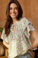 Bohera Outrider Collared Frill Sleeve Grove Top in Berry Sprig