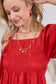 Daisywood Ruffle Smocking Dress in Red