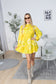 Wild Sienna Ruffle Dress in Yellow Floral print
