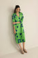 Abstract Eden Long Dress in Neon Ink