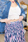 Sahara Bloom Ruffle Skirt in Midnight Lavender