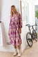 Palm Theory Maxi Dress in Plum & Cream