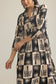 Palm Theory Maxi Dress in Navy Blue & Cream