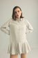 Blush Hour Pleated Mini Dress in Lunar Rock