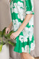 Minted Bloom Mini Dress in Green Daisy
