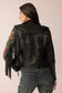 Thorn & Thunder Leather Jacket in Ink Bloom