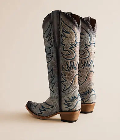 Crackled Leather Western Boot