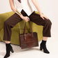 Loyal West Mivva Handtooled Medium Bag - Brunette Leather