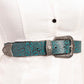 Loyal West Sophia Belt- Turquoise Floral Leather