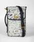 Loyal West SHELL PHONE BAG IN BLACK AND WHITE COWHIDE