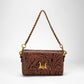 Loyal West SAVI MINI BAG IN  HAND FINISHED EMBOSSED LEATHER - BROWN