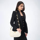 Loyal West HEART CHARM CHAIN IN WHITE CALF LEATHER (2 In 1 Crossbody Chain)