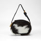 Loyal West SOPHIA MICRO BAG CHARM IN BLACK & WHITE COWHIDE
