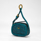 Loyal West SOPHIA MICRO BAG CHARM IN HAND FINISHED EMBOSSED LEATHER -  TURQUOISE