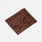 Loyal West SHELL CARD HOLDER  IN HAND FINISHED EMBOSSED LEATHER - BROWN