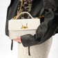 Loyal West VALENCIA OSTRICH LEATHER BAG - WHITE