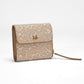 Loyal West SOPHIA CARD HOLDER IN HAND FINISHED EMBOSSED LEATHER - WHITE