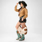 Loyal West LW LARGE PURSE - IN BROWN & WHITE COWHIDE & CALFSKIN