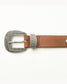 Loyal West Midnight Ranger Leather Belt In Calfskin - Saddle Brown