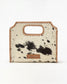 Alma Medium Hand Bag In Black & White Cowhide