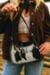 Dannia Medium Purse In Black & White Cowhide